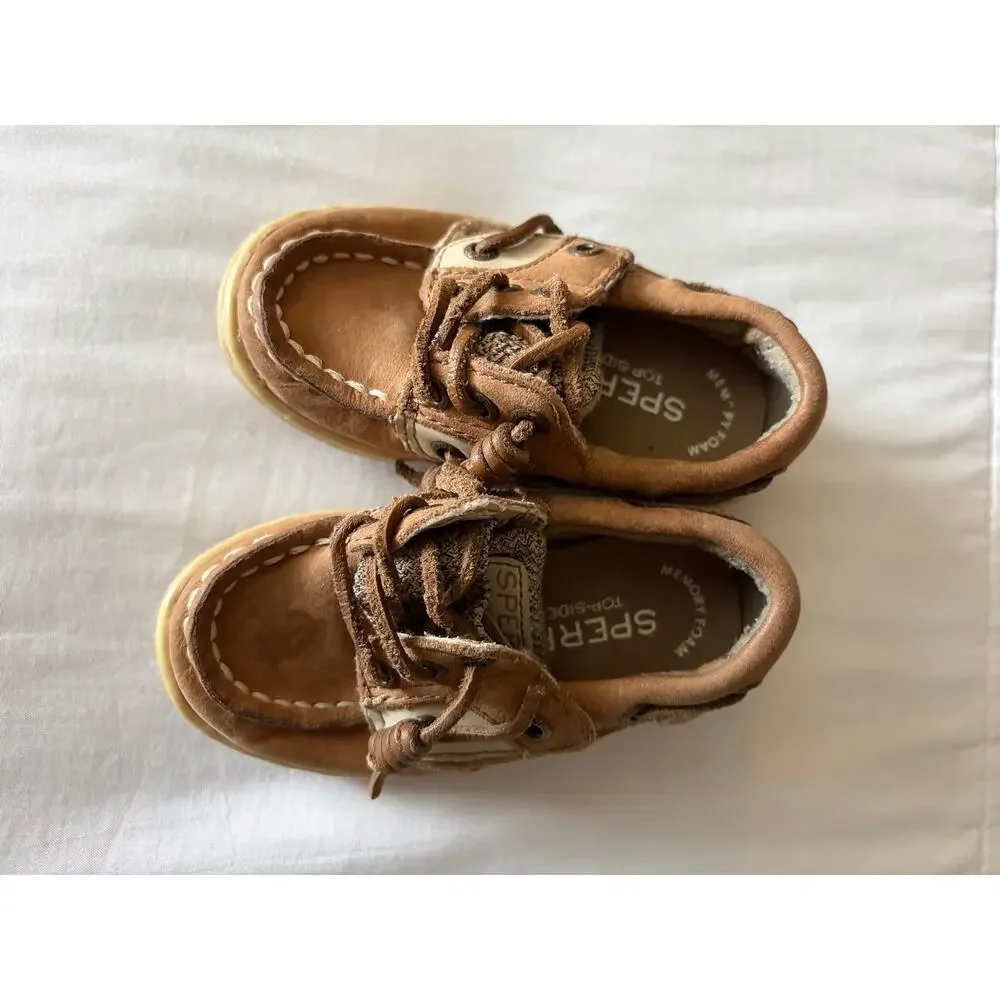 Sperry Brown Top-Side Toddler Boat Shoes Sz 5M Church Dress Up Shoes